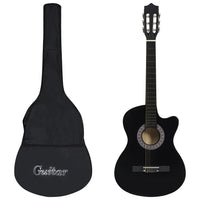 Set Chitarra Classica Western 12 pz con 6 Corde Nera 38" cod mxl 71568