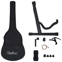 Set Chitarra Classica Western 12 pz con 6 Corde Nera 38" cod mxl 71568