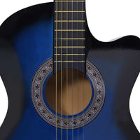 Chitarra Classica Cutaway Western 6 Corde 38" Blu Ombreggiato 70134