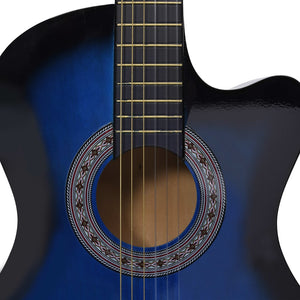 Chitarra Classica Cutaway Western 6 Corde 38" Blu Ombreggiato 70134