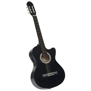 Chitarra Classica Western con Equalizzatore e 6 Corde Nera 70138