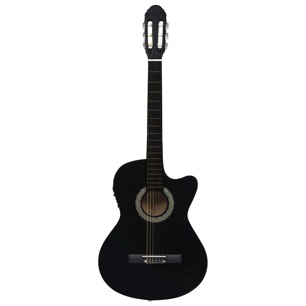 Chitarra Classica Western con Equalizzatore e 6 Corde Nera 70138