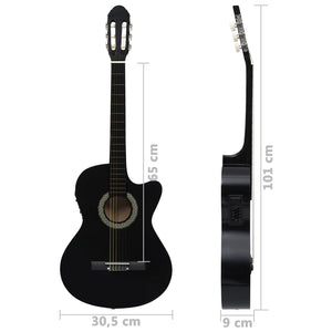 Chitarra Classica Western con Equalizzatore e 6 Corde Nera 70138