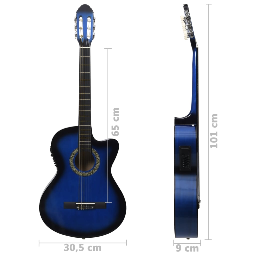 Chitarra Classica Western con Equalizzatore e 6 Corde Blu    cod mxl 63280