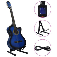 Set Chitarra Western 12 pz con Equalizzatore e 6 Corde Blu 70141