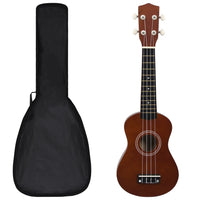 Set Ukulele Soprano con Borsa per Bambini Legno Scuro 21"     cod mxl 75869