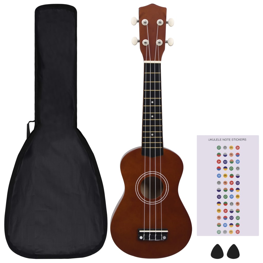 Set Ukulele Soprano con Borsa per Bambini Legno Scuro 21"     cod mxl 75869