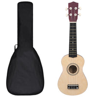 Set Ukulele Soprano con Borsa per Bambini Legno Chiaro 21" 70146