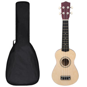 Set Ukulele Soprano con Borsa per Bambini Legno Chiaro 21" 70146