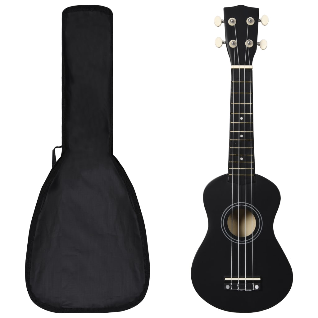 Set Ukulele Soprano con Borsa per Bambini Nera 21" cod mxl 75601