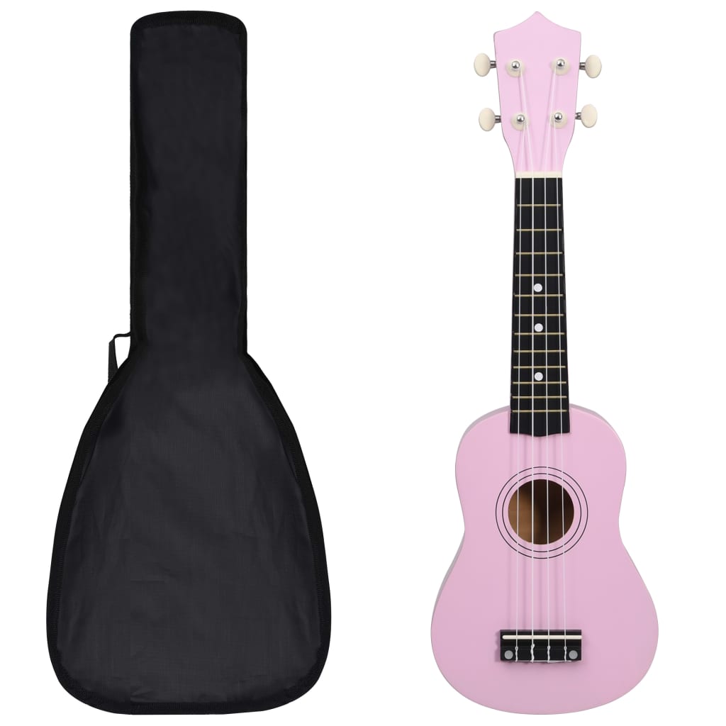 Set Ukulele Soprano con Borsa per Bambini Rosa 21" 70148