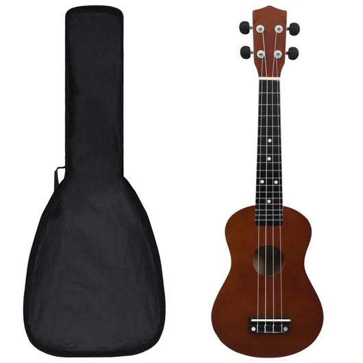 Set Ukulele Soprano con Borsa per Bambini Legno Scuro 23" 70150