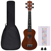 Set Ukulele Soprano con Borsa per Bambini Legno Scuro 23" 70150