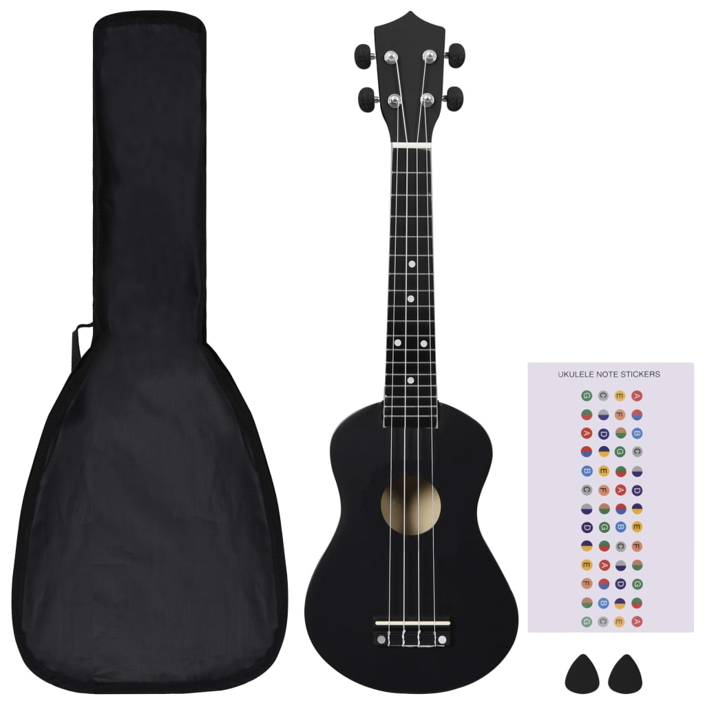 Set Ukulele Soprano con Borsa per Bambini Nera 23" 70152