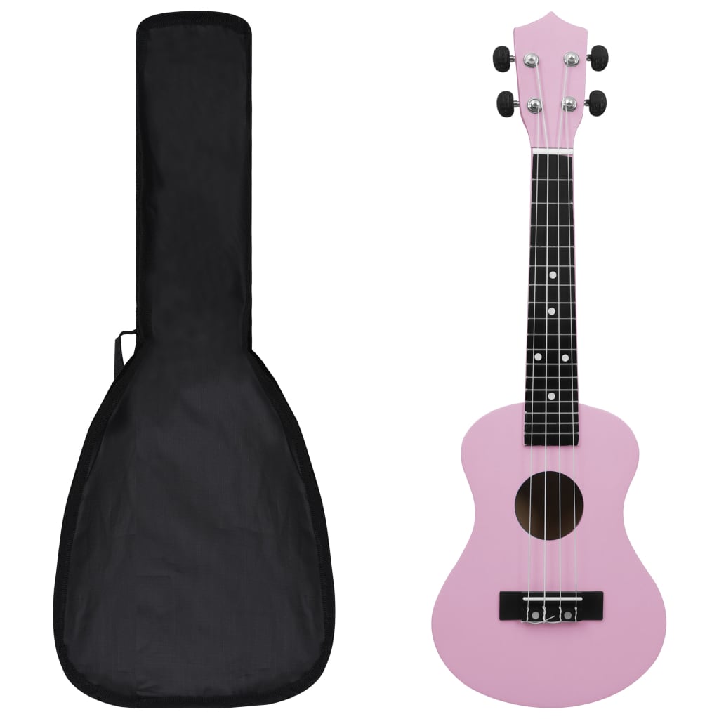 Set Ukulele Soprano con Borsa per Bambini Rosa 23" cod mxl 77793