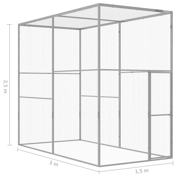 Gabbia per Gatti 3x1,5x2,5 m in Acciaio Zincato 146360