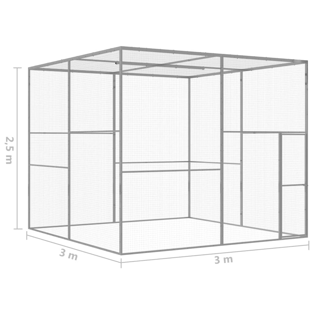 Gabbia per Gatti 3x3x2,5 m in Acciaio Zincato 146361