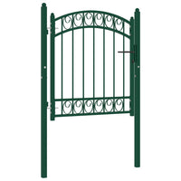 Cancello per Recinzione ad Arco in Acciaio 100x100 cm Verde cod mxl 49654