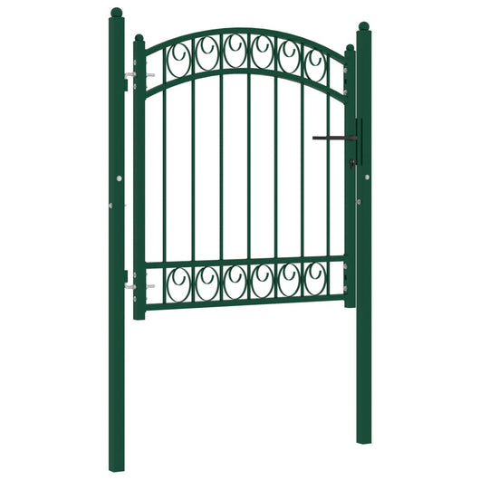 Cancello per Recinzione ad Arco in Acciaio 100x100 cm Verde 146363