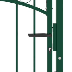 Cancello per Recinzione ad Arco in Acciaio 100x100 cm Verde cod mxl 49654