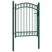 Cancello per Recinzione ad Arco in Acciaio 100x125 cm Verde cod mxl 50665