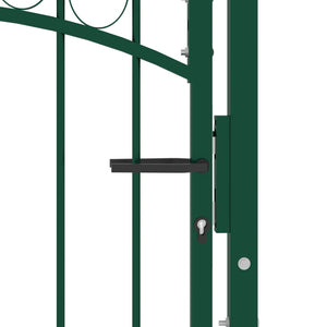 Cancello per Recinzione ad Arco in Acciaio 100x125 cm Verde cod mxl 50665