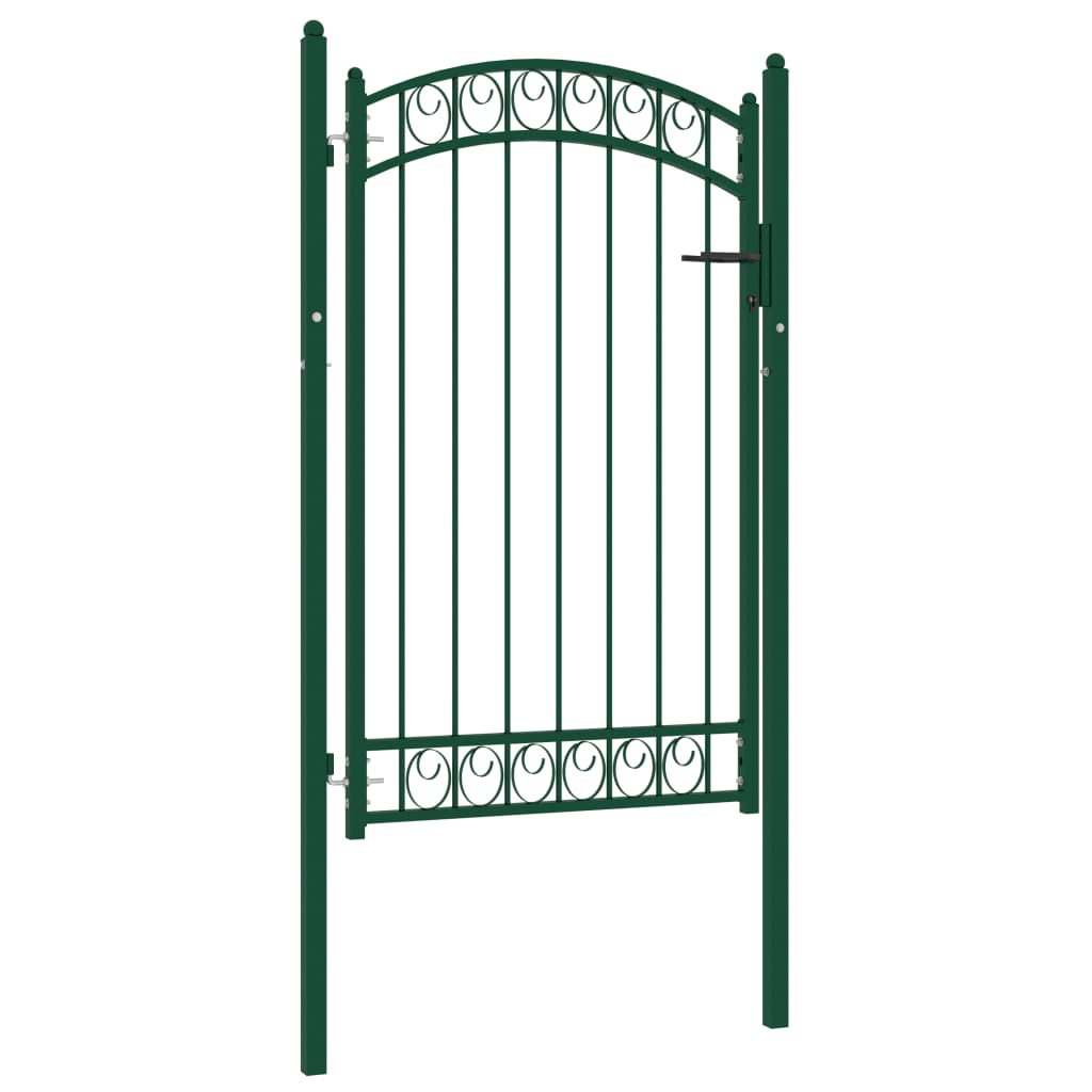 Cancello per Recinzione ad Arco in Acciaio 100x150 cm Verde