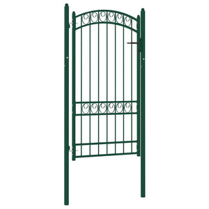 Cancello per Recinzione ad Arco in Acciaio 100x175 cm Verde