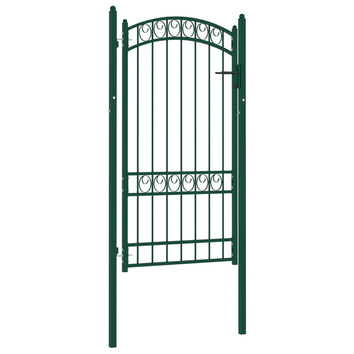 Cancello per Recinzione ad Arco in Acciaio 100x175 cm Verde