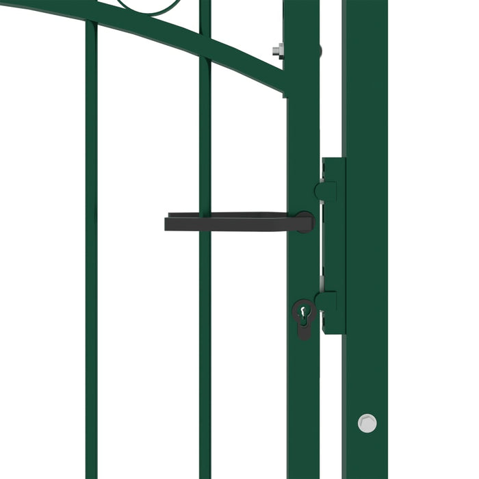 Cancello per Recinzione ad Arco in Acciaio 100x175 cm Verde