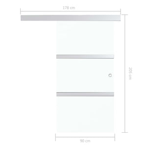 Porta Scorrevole Fermi Vetro ESG e Alluminio Argento 90x205 cm 288056