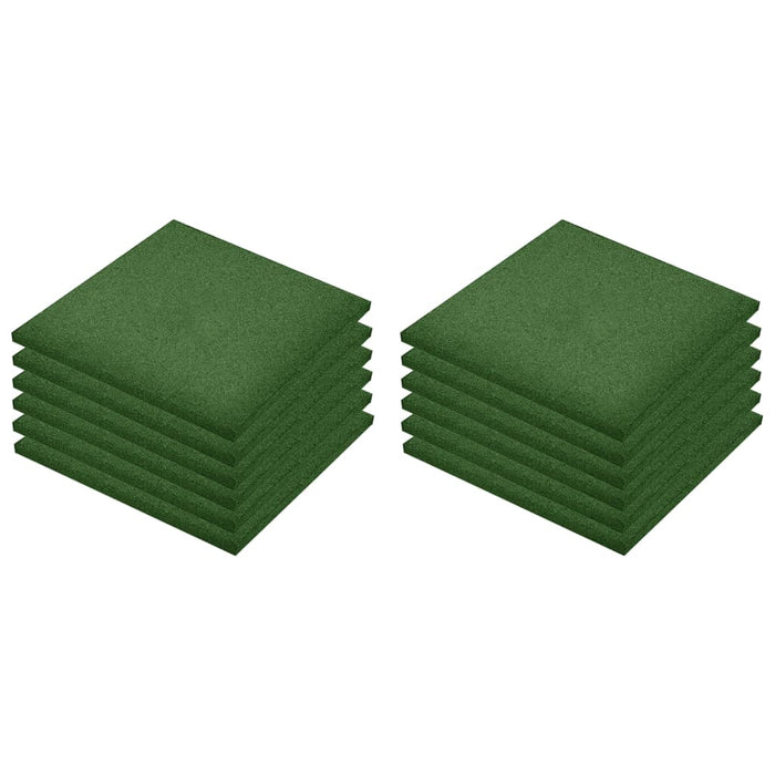 Piastrelle Anticaduta 12 pz in Gomma 50x50x3 cm Verde cod mxl 49981