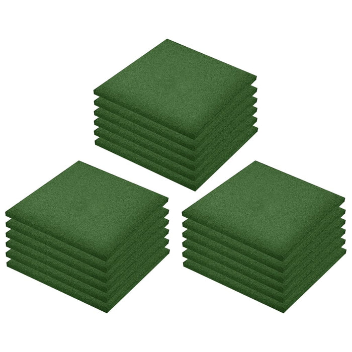 Piastrelle Anticaduta 18 pz in Gomma 50x50x3 cm Verde cod mxl 49954