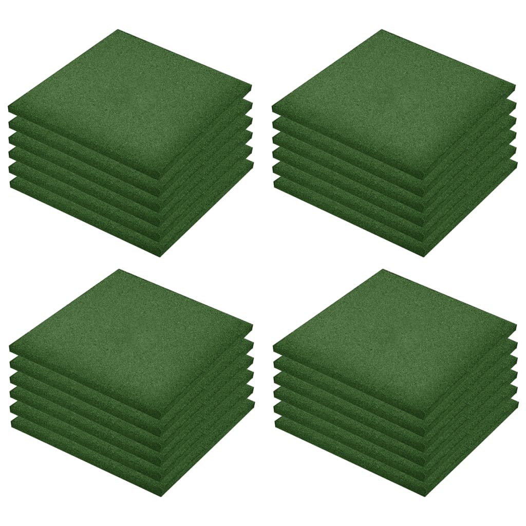 Piastrelle Anticaduta 24 pz in Gomma 50x50x3 cm Verde cod mxl 49949