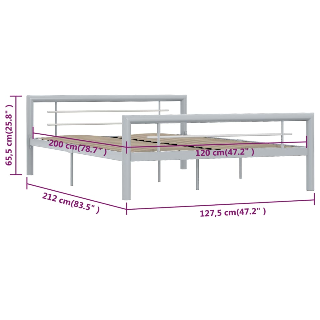 Giroletto Grigio e Bianco in Metallo 120x200 cm cod mxl 60066