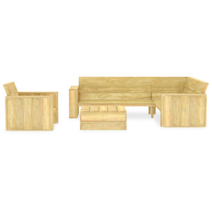 Set Divani da Giardino 3 pz in Legno di Pino Impregnato 3053192