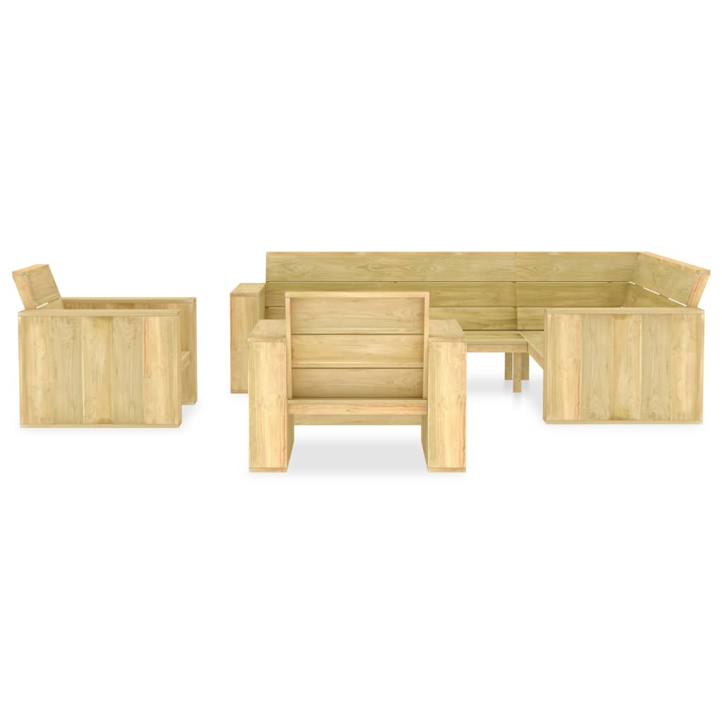 Set Divani da Giardino 4 pz in Legno di Pino Impregnato 3053193