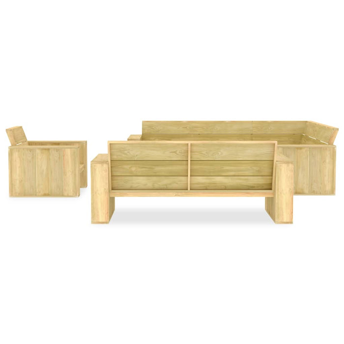 Set Divani da Giardino 4 pz in Legno di Pino Impregnato 3053194