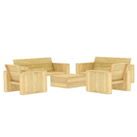 Set Divani da Giardino 5 pz in Legno di Pino Impregnato cod mxl 39393