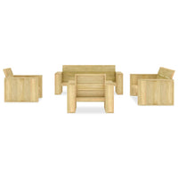 Set Divani da Giardino 5 pz in Legno di Pino Impregnato cod mxl 39393