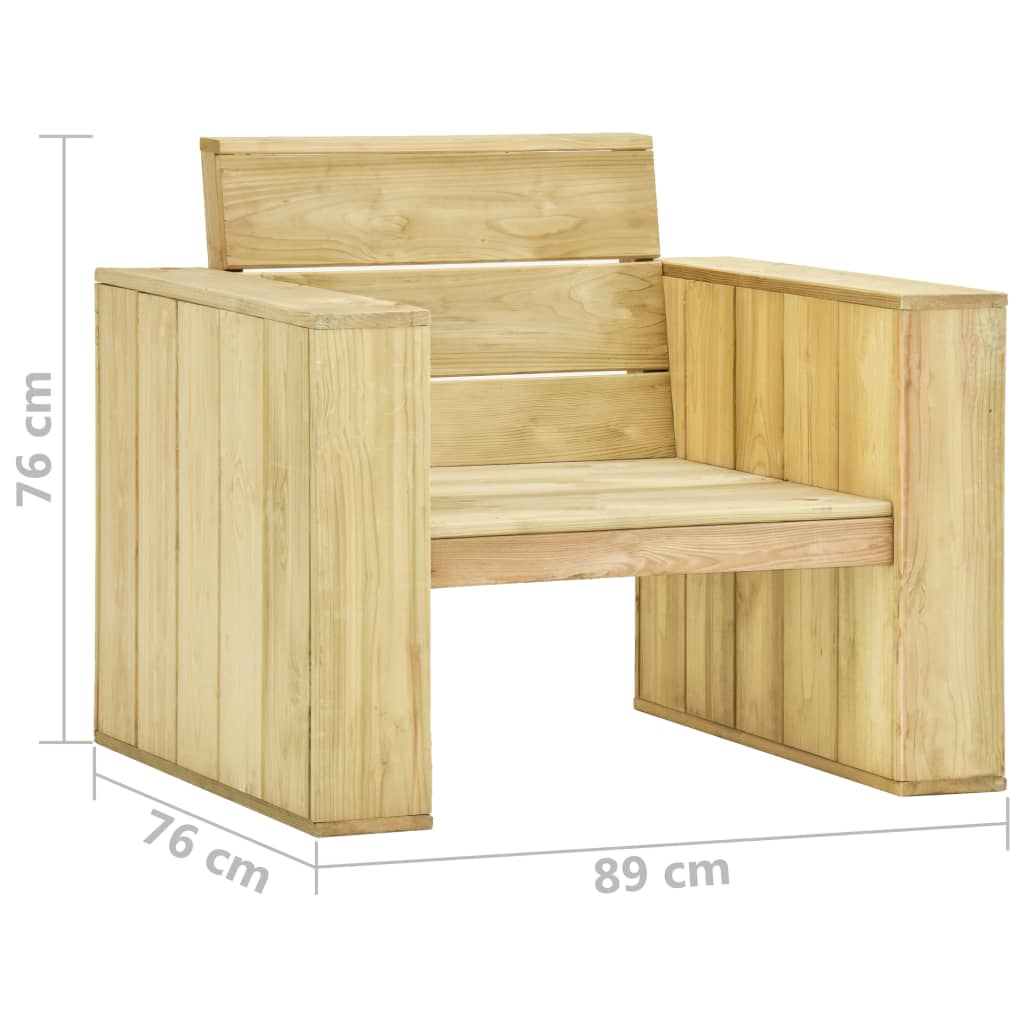 Sedie da Giardino 2 pz 89x76x76 cm in Legno di Pino Impregnato cod mxl 19842