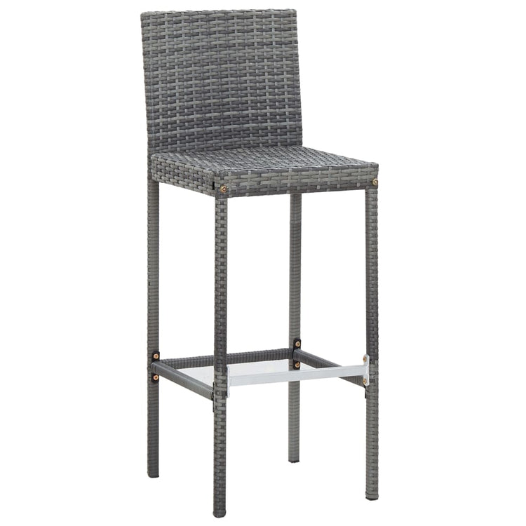 Set da Bar da Giardino 7 pz con Cuscini in Polyrattan Grigio cod mxl 37860