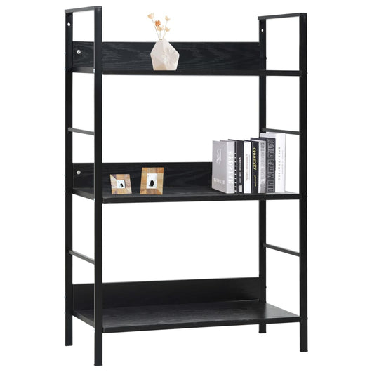 Libreria a 3 Ripiani Nera 60x27,6x90,5 cm in Truciolato cod mxl 7011