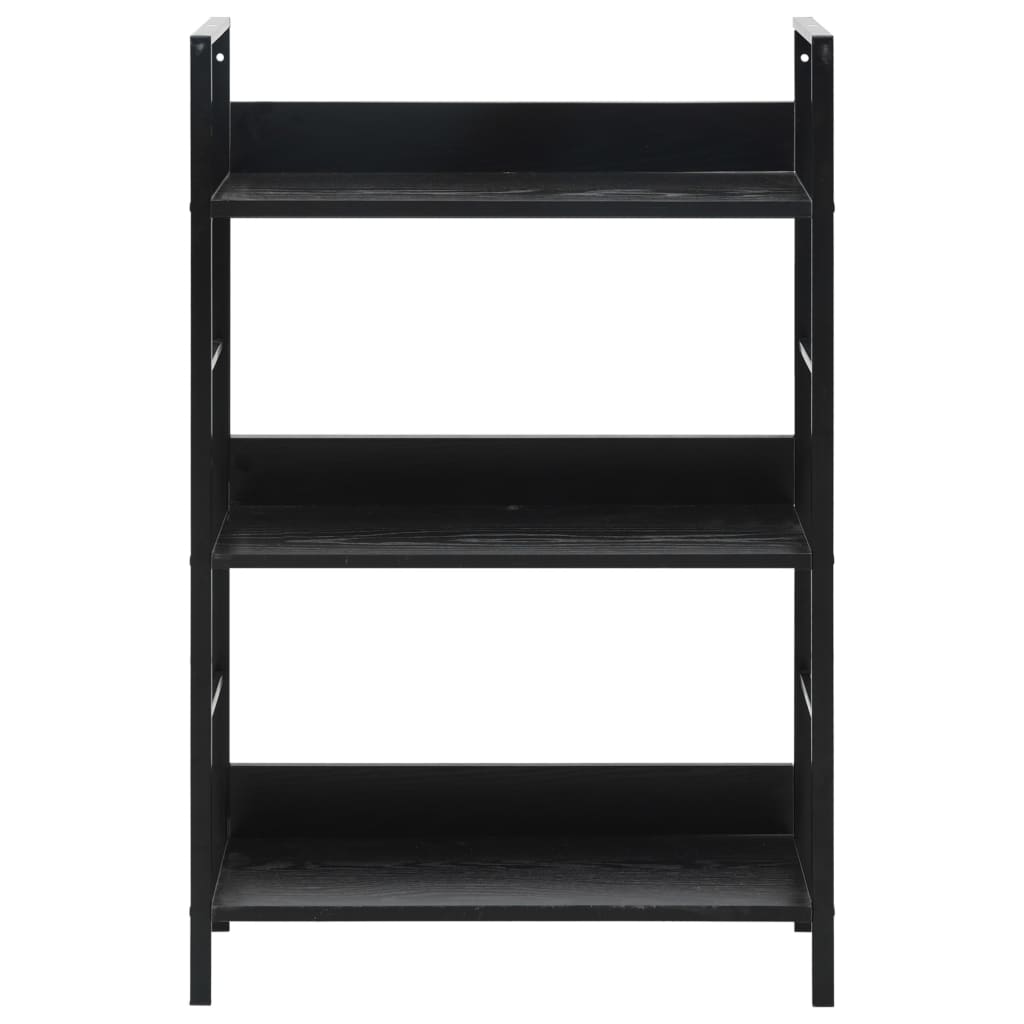 Libreria a 3 Ripiani Nera 60x27,6x90,5 cm in Truciolato cod mxl 7011