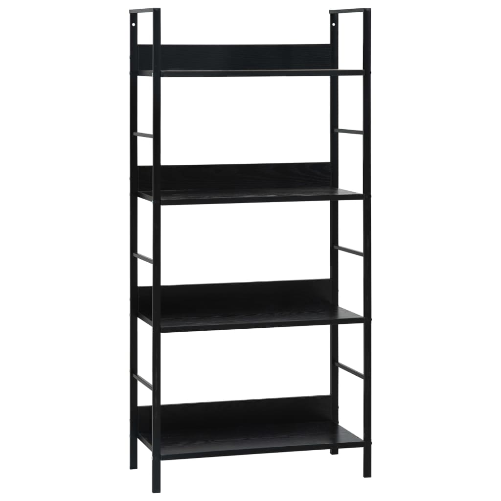 Libreria a 4 Ripiani Nera 60x27,6x124,5 cm in Truciolato cod mxl 47804