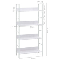 Libreria a 4 Ripiani Bianca 60x27,6x124,5 cm in Truciolato cod mxl 6936