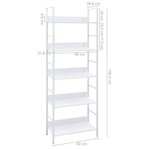 Libreria a 5 Ripiani Bianca 60x27,6x158,5 cm in Truciolato cod mxl 7539