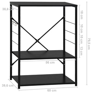 Armadio per Microonde Nero 60x39,6x79,5 cm in Truciolato 288234