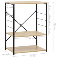 Armadio per Microonde Nero Rovere 60x39,6x79,5 cm in Truciolato 288235