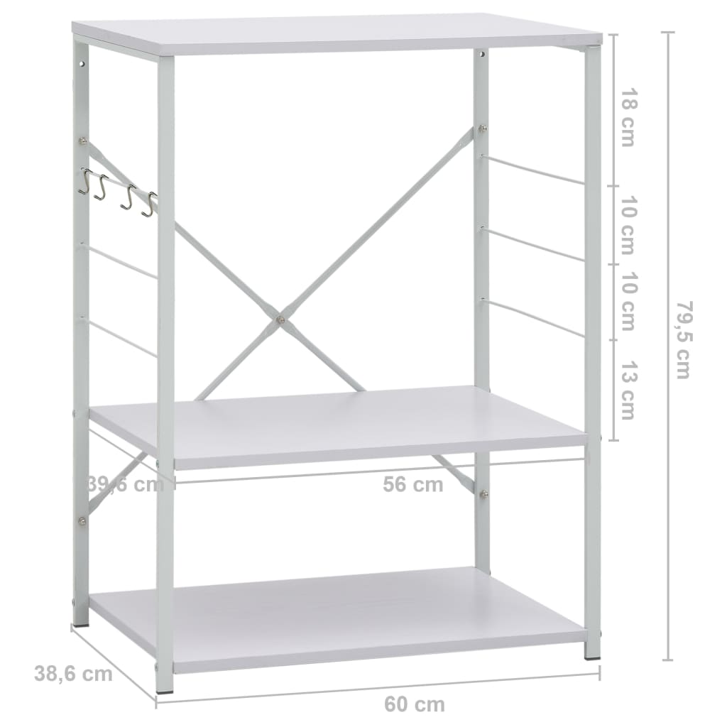 Armadio per Microonde Bianco 60x39,6x79,5 cm in Truciolato cod mxl 75353